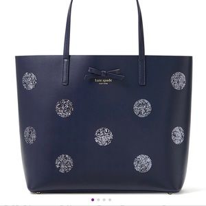 Kate Spade Dewey Street Little Len Leather Tote - Off Shore Glitter Dot
